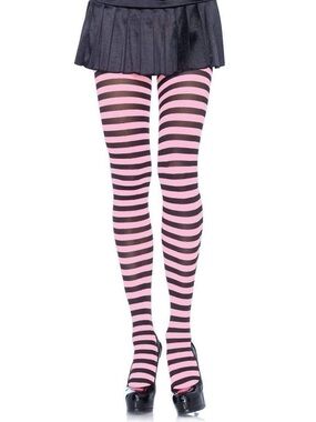 Brand New-Leg Avenue Pink and Black Striped Tights
